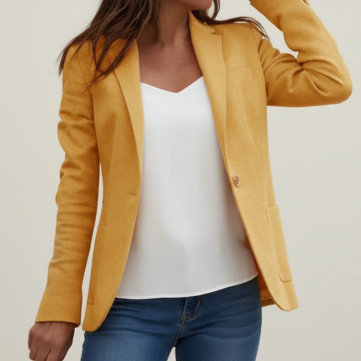 Classic Women's Blazer Jacket with Long Sleeves