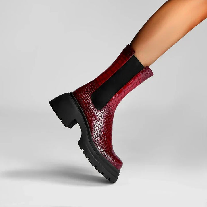 Darcy - Bottines pour femme à semelle crantée et empiècements élastiques