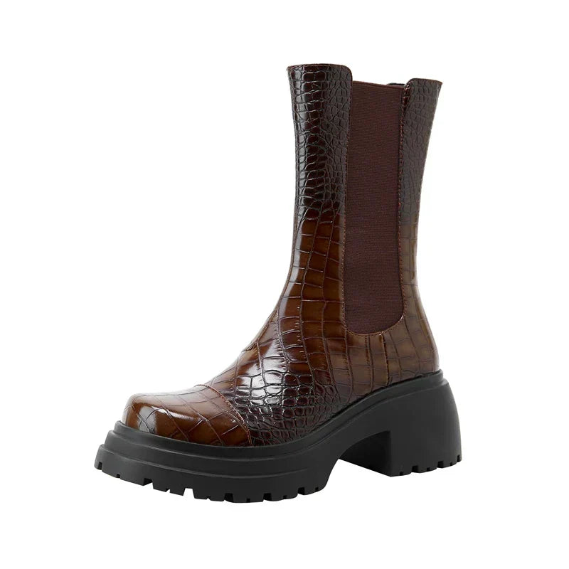Darcy - Bottines pour femme à semelle crantée et empiècements élastiques