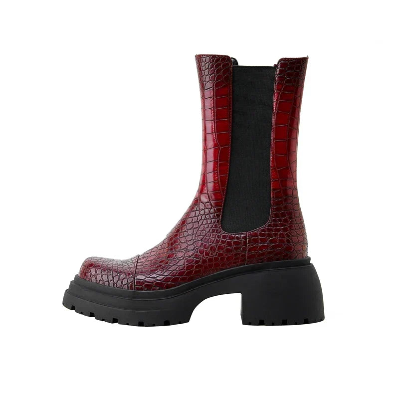 Darcy - Bottines pour femme à semelle crantée et empiècements élastiques