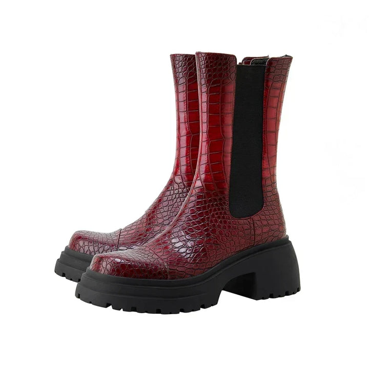 Darcy - Bottines pour femme à semelle crantée et empiècements élastiques