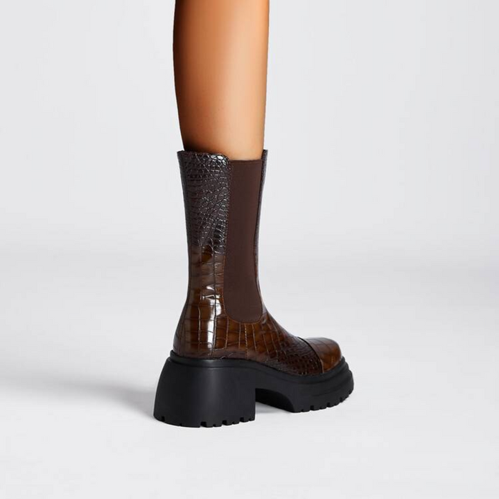 Darcy - Bottines pour femme à semelle crantée et empiècements élastiques