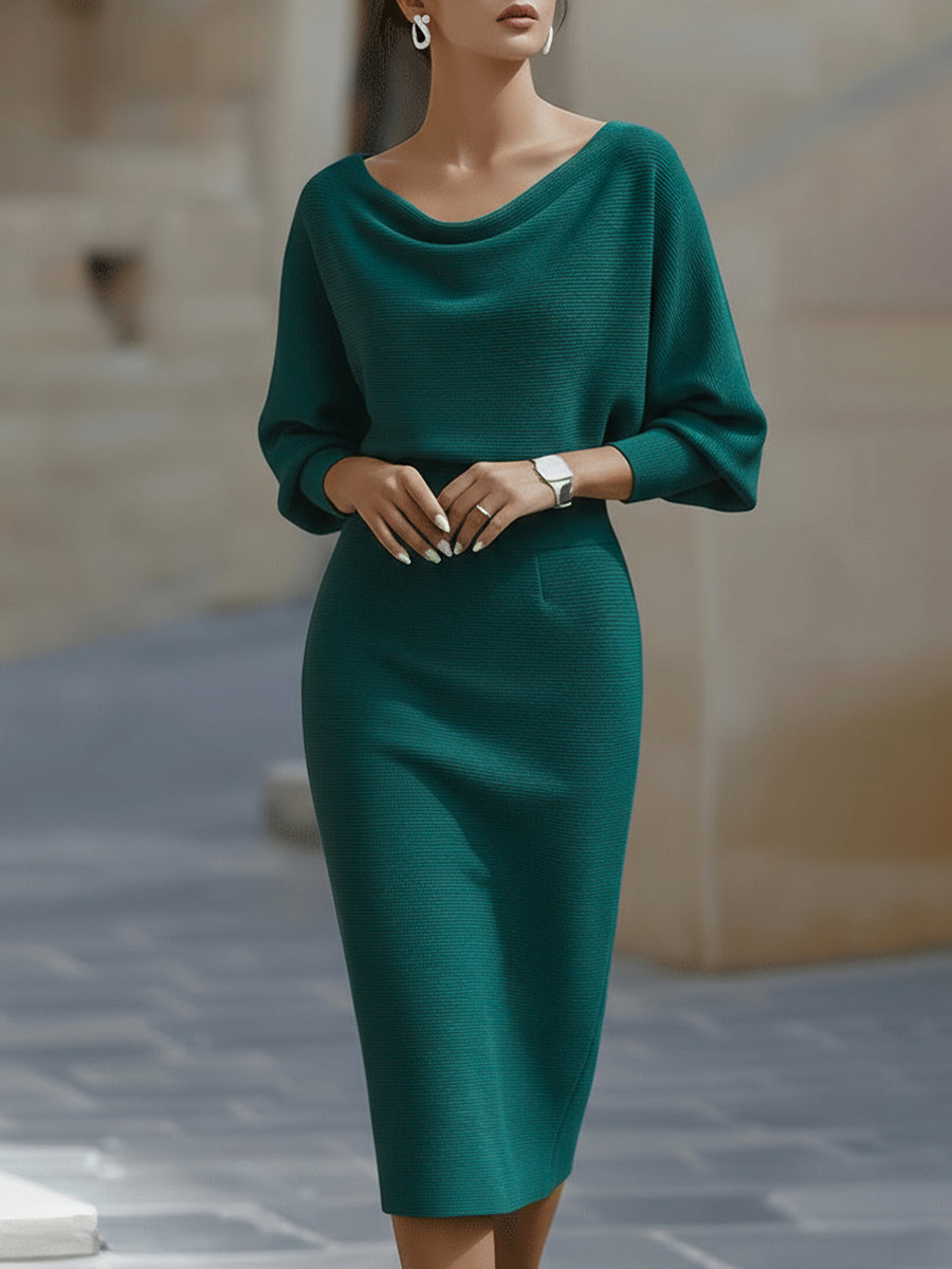 Women's Cocktail Dress with Cowl Neckline - photo 4