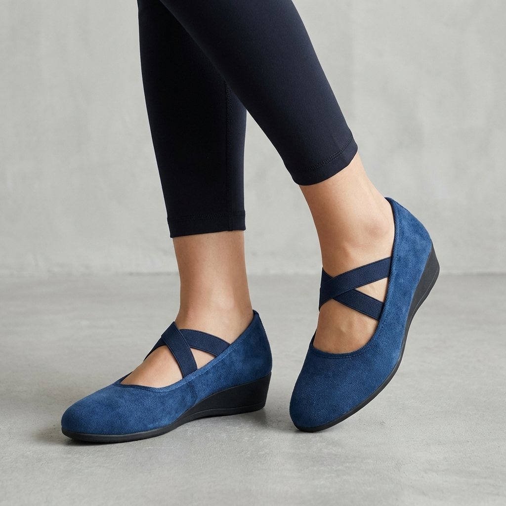 Nancy - Women's Cushioned Criss Cross Wedge Shoes