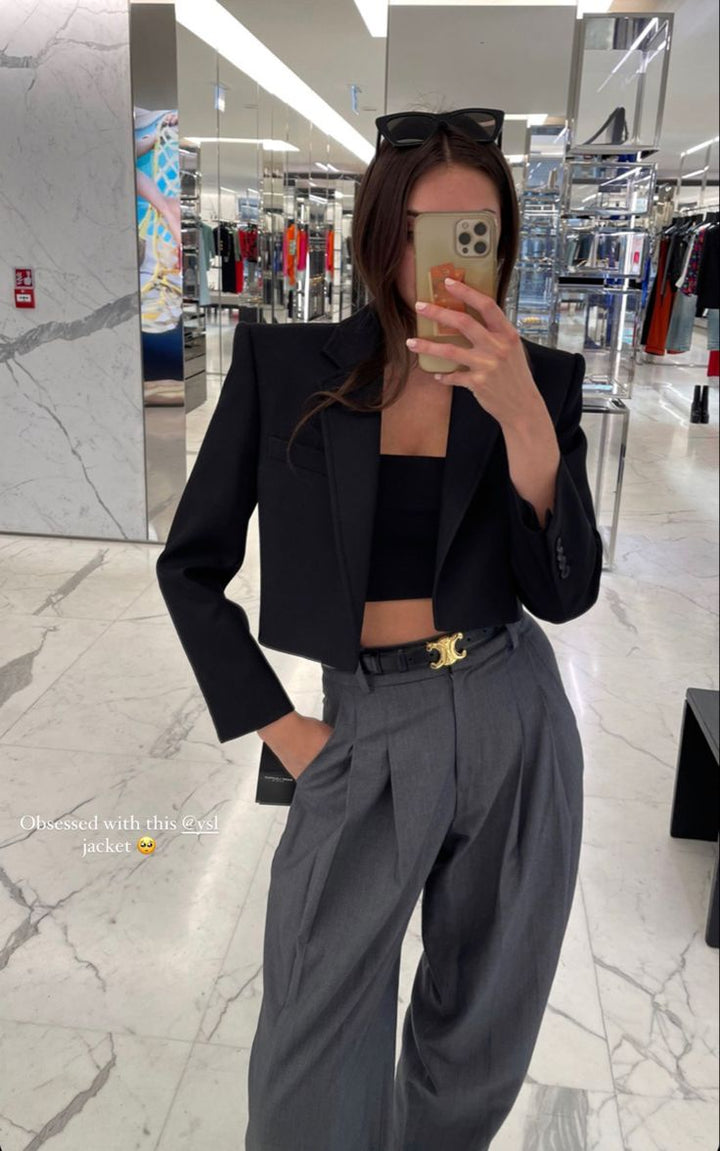 Pamela - Women's Cropped Puffer Jacket with Structured Shoulders