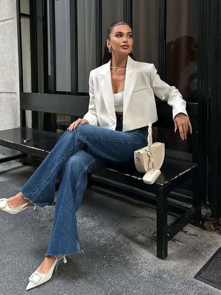 Pamela - Women's Cropped Puffer Jacket with Structured Shoulders
