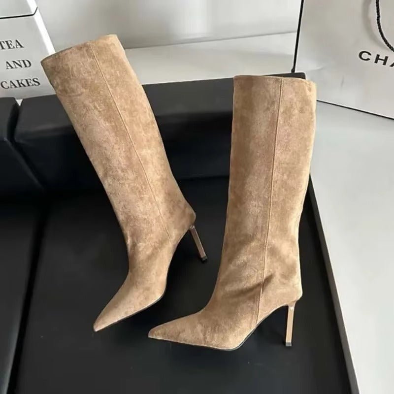 Hazel - Women's Knee High Boots with Pointed Toe