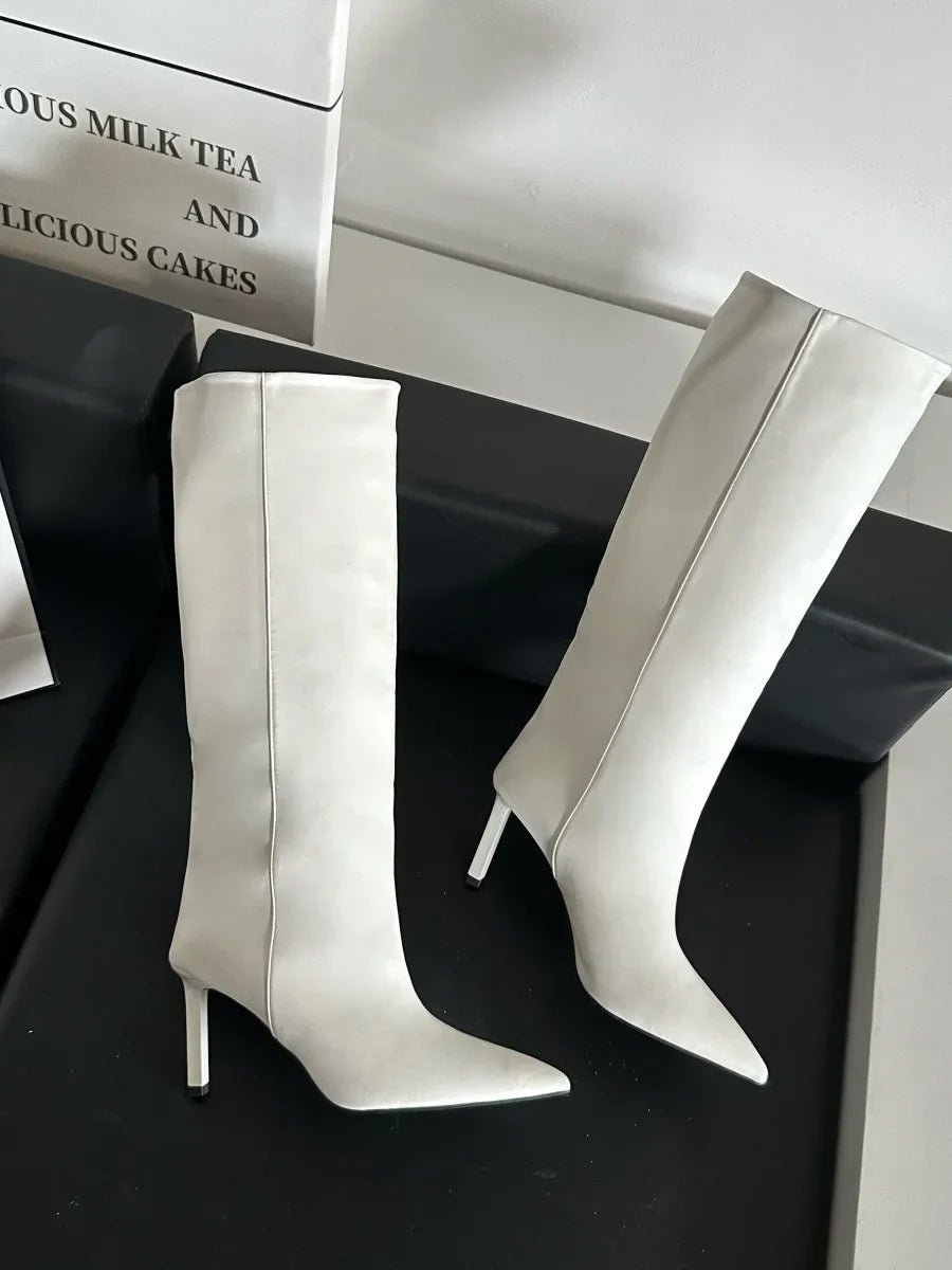 Hazel - Women's Knee High Boots with Pointed Toe