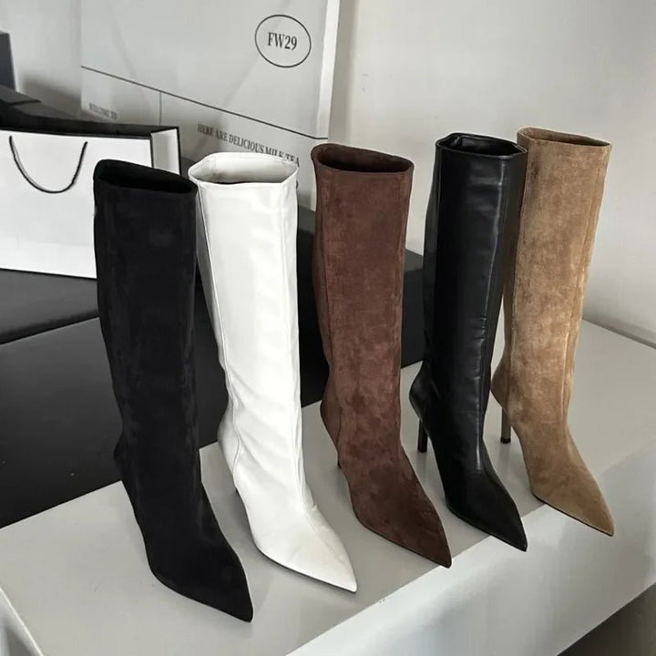 Hazel - Women's Knee High Boots with Pointed Toe