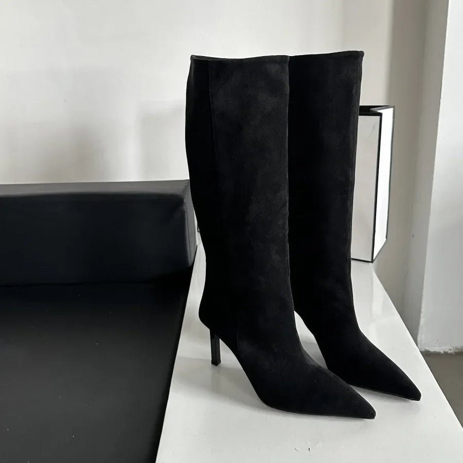 Hazel - Women's Knee High Boots with Pointed Toe