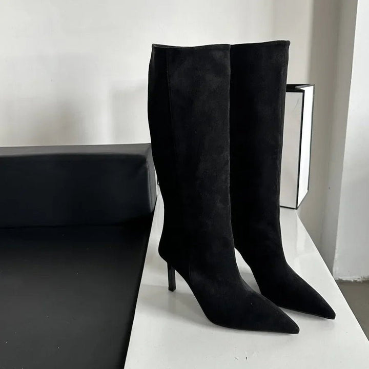 Hazel - Women's Knee High Boots with Pointed Toe