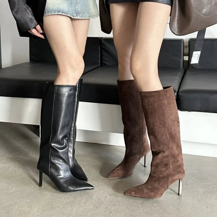 Hazel - Women's Knee High Boots with Pointed Toe