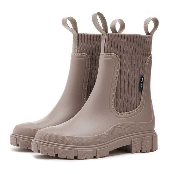 Heather - Bottes de pluie Chelsea imperméables pour femme avec semelle crantée