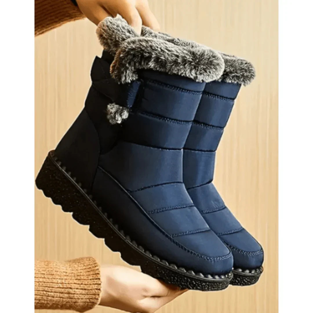 Sally - Botas de nieve impermeables para mujer con forro de piel sintética