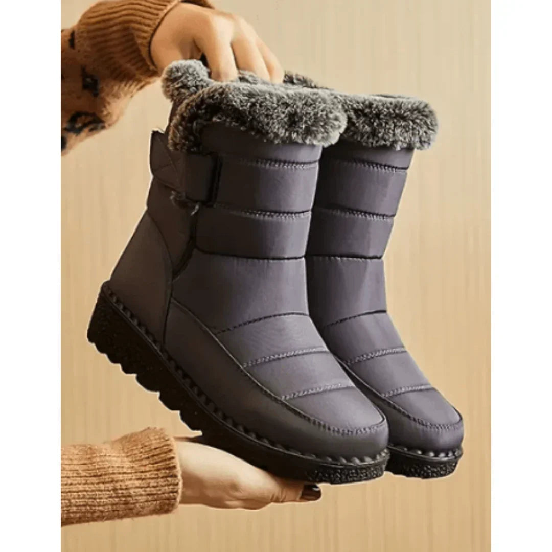 Sally - Botas de nieve impermeables para mujer con forro de piel sintética