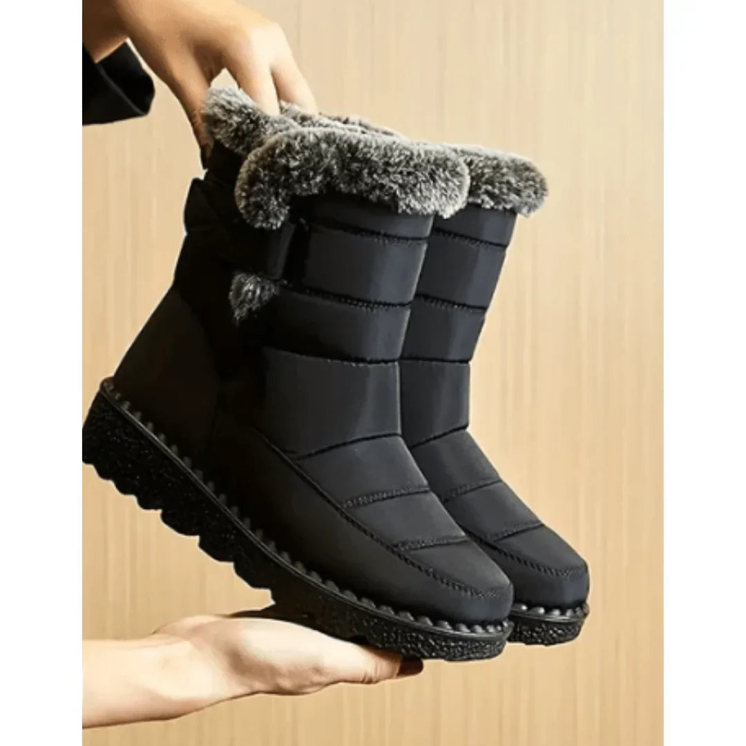 Sally - Botas de nieve impermeables para mujer con forro de piel sintética