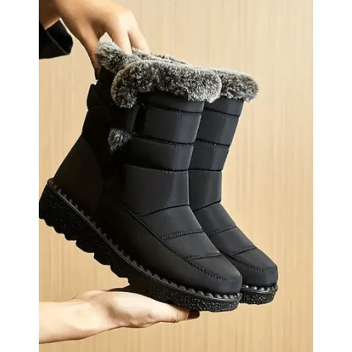 Sally - Botas de nieve impermeables para mujer con forro de piel sintética