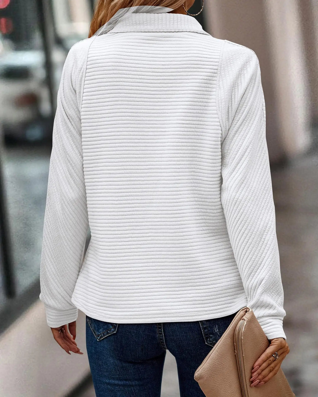 Women's Zip Neck Jumper with Long Sleeves - photo 11